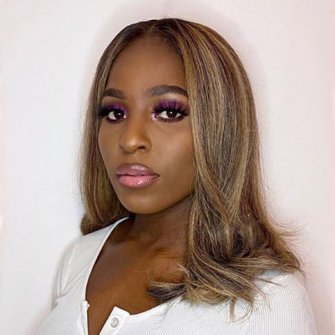 Malaysian Virgin Hair Ombre Highlight Lace Front Human Hair Wigs