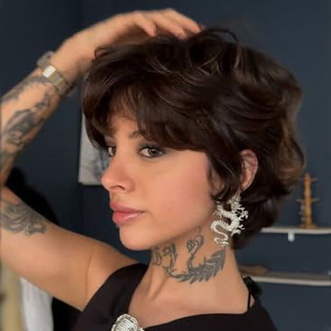 Short Bob Wig Highlight Wave Lace Front Human Hair Wigs
