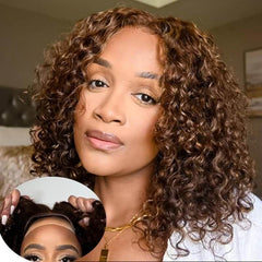 Wear and Go Wigs Curly Wigs Pre Cut Lace Bob Wig Human Hair Wigs