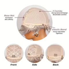 Gray 4 Inch Pixie Cut Finger Waves Wigs Brazilian Human Hair 100% Natural Realistic Tangle Free Full Machine Made For Women