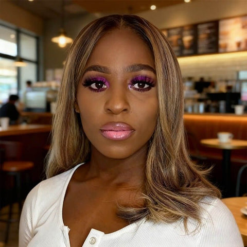 Malaysian Virgin Hair Ombre Highlight Lace Front Human Hair Wigs