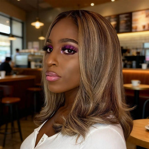 Malaysian Virgin Hair Ombre Highlight Lace Front Human Hair Wigs