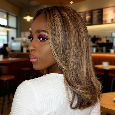 Malaysian Virgin Hair Ombre Highlight Lace Front Human Hair Wigs