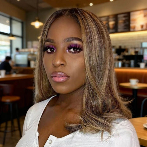 Malaysian Virgin Hair Ombre Highlight Lace Front Human Hair Wigs