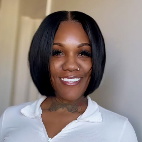 Malaysian Hair Elegant Short Bob Wig Lace Front Human Hair Wigs