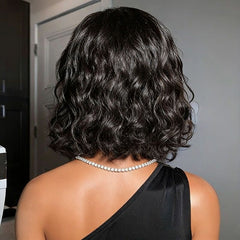 Short Wave Bob Wigs with Side Part Lace Front Human Hair Wigs