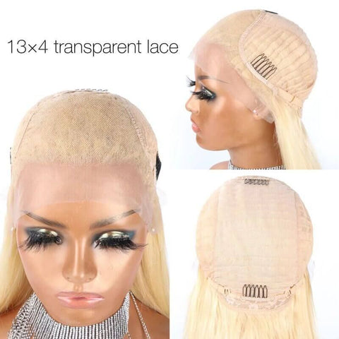 613 Blonde Short Wavy Pixie Cut Lace Wig 13x4 Lace Wigs Human Hair