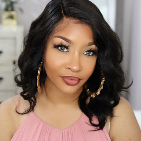 Classy Layered Wave Bob Wig Lace Front Human Hair Wigs