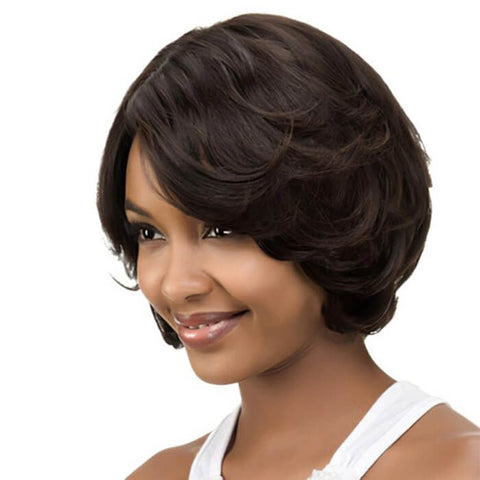 Brown Wave Bob Wigs Lace Front Human Hair Wigs