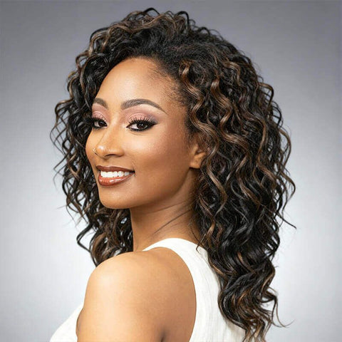 Glueless Shoulder Length Loose Curly Lace Front Human Hair Wigs