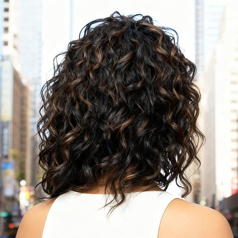 Glueless Shoulder Length Loose Curly Lace Front Human Hair Wigs
