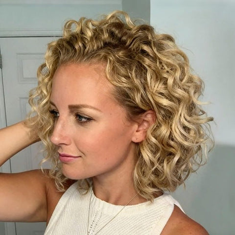 Ombre Curly Short Bob Wigs Lace Front Human Hair Wigs
