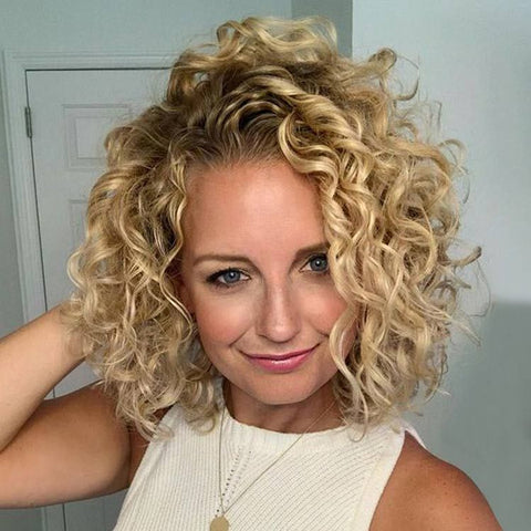 Ombre Curly Short Bob Wigs Lace Front Human Hair Wigs