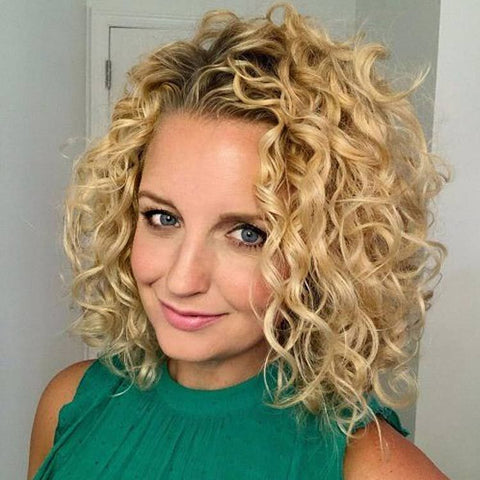 Ombre Curly Short Bob Wigs Lace Front Human Hair Wigs