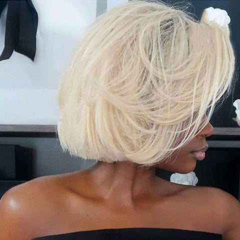 Pixie Cut Wig Short Bob Wigs Ombre Virgin Hair Lace Front Human Hair Wigs
