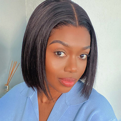Glueless 5x5 Closure Lace Bob Wig 100% Human Hair