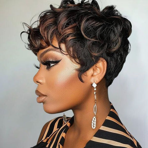 Pixie Cut Wig Short Wigs For Black Women Lace Front Human Hair Wigs