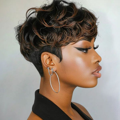 Pixie Cut Wig Short Wigs For Black Women Lace Front Human Hair Wigs