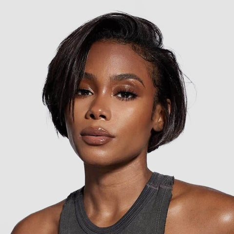 Pixie Cut Short Wigs Layered Bob Wigs with Side Part Human Hair Wigs