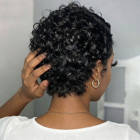 Pixie Cut Wig Short Curly Bob Wigs Lace Front Human Hair Wigs