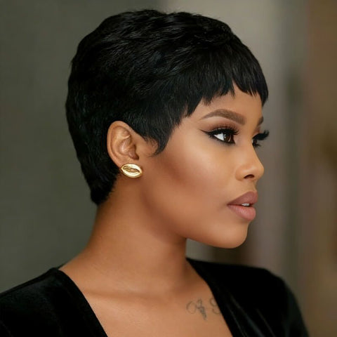 Pixie Cut Short Bob Wig Layered Lace Front Human Hair Wigs