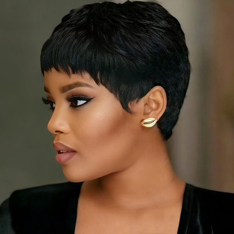 Pixie Cut Short Bob Wig Layered Lace Front Human Hair Wigs