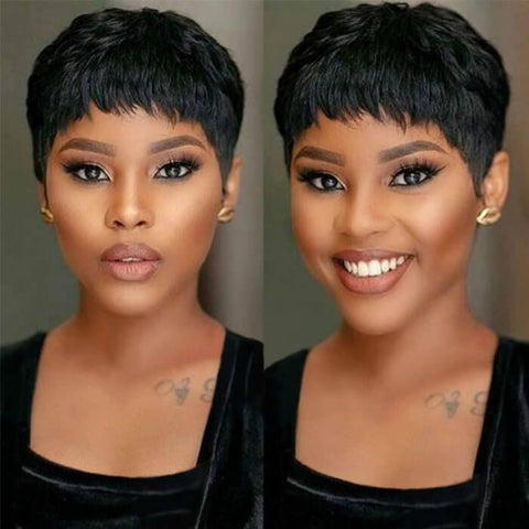 Pixie Cut Short Bob Wig Layered Lace Front Human Hair Wigs