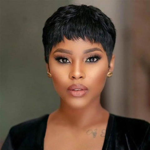 Pixie Cut Short Bob Wig Layered Lace Front Human Hair Wigs