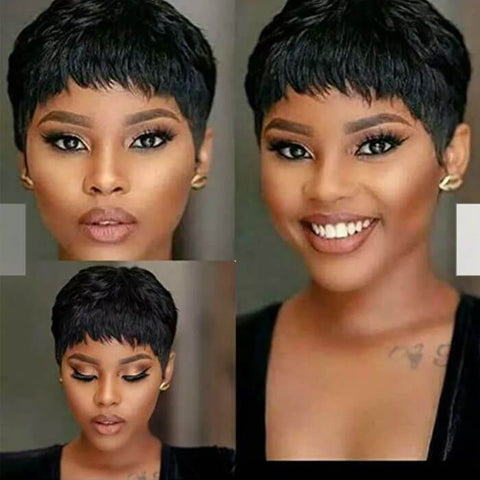 Pixie Cut Short Bob Wig Layered Lace Front Human Hair Wigs