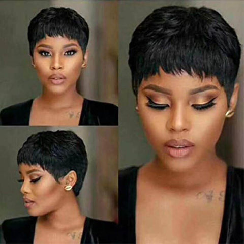 Pixie Cut Short Bob Wig Layered Lace Front Human Hair Wigs