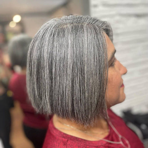Glueless Short Bob Wig Salt And Pepper Lace Front Human Hair Wigs