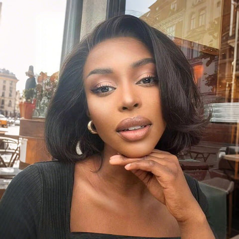 Pixie Cut Wig Short Bob Wigs with Side Part Lace Front Human Hair Wigs