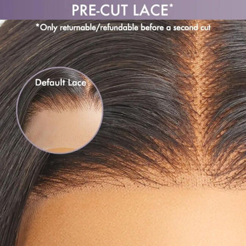 Golden Blonde Highlight Side Part Wigs with Bangs Lace Front Glueless Human Hair Wigs